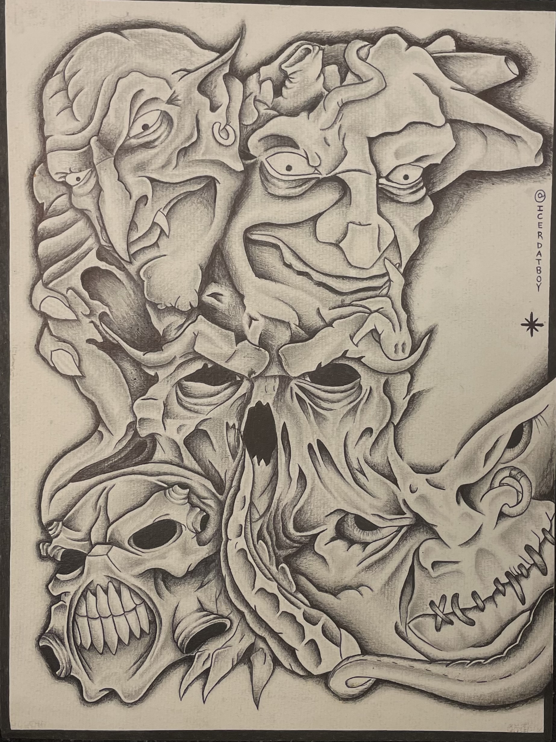 prison skull drawings