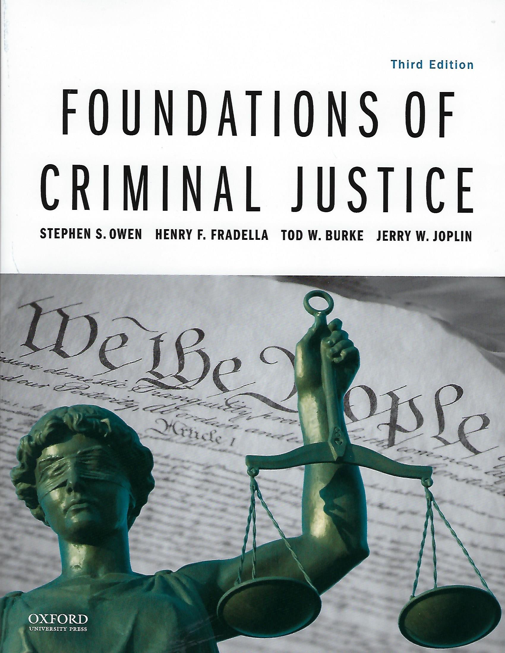 Book cover - Foundations of Criminal Justice (3rd ed.)