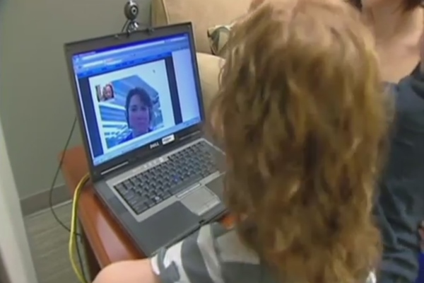 A demonstration shows how video visitations work in Ada County, Idaho A demonstration shows how video visitations work in Ada County, Idaho