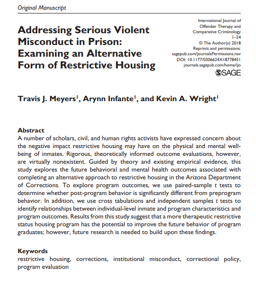 Addressing Serious Violent Misconduct in Prison Addressing Serious Violent Misconduct in Prison